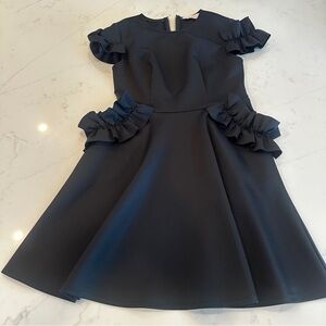 Ted Baker Black Ruffle Fit & Flare 
 - Size 2 EUC🖤